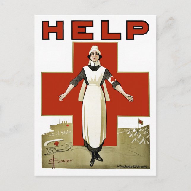 Postal Primera Guerra Mundial de la Cruz Roja Australiana (Anverso)