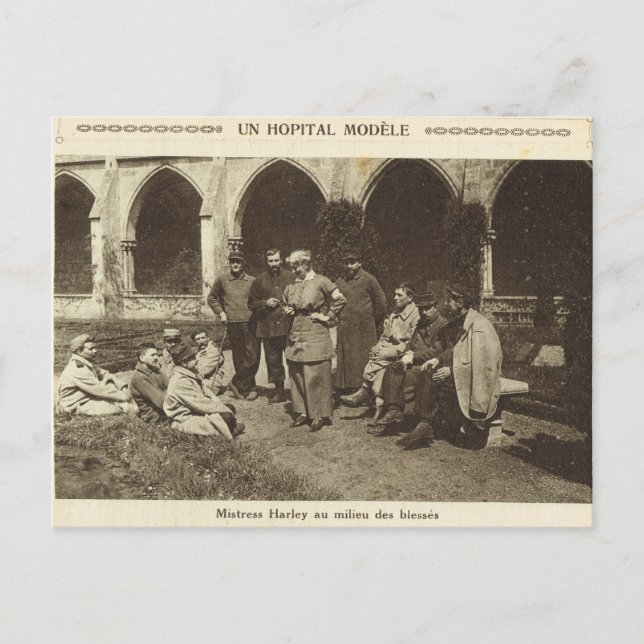 Postal Primera Guerra Mundial, Francia, hospital modelo (Anverso)