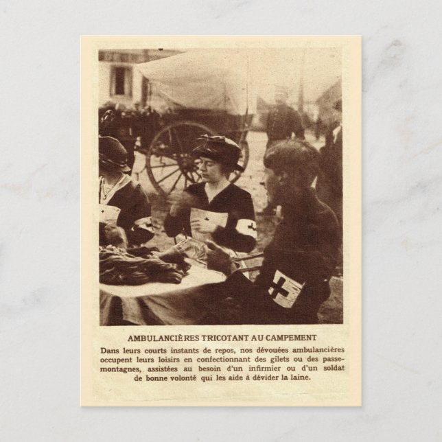 Postal Primera Guerra Mundial, haciendo punto para los (Anverso)