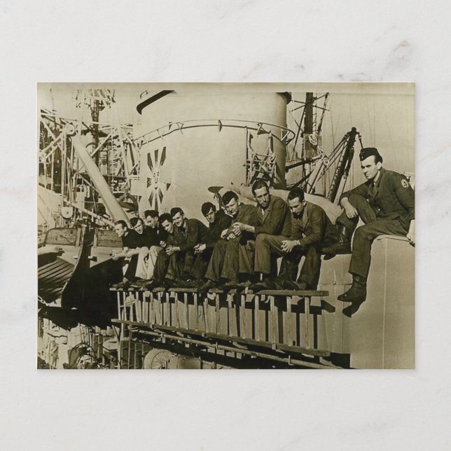 Postal Primera Guerra Mundial, marineros alemanes relaján (Anverso)