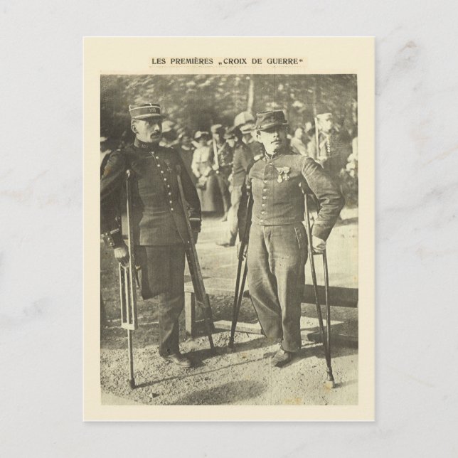 Postal Primera Guerra Mundial, primera "Croix du Guerre" (Anverso)