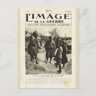 Postal Primera Guerra Mundial, soldados en el Somme