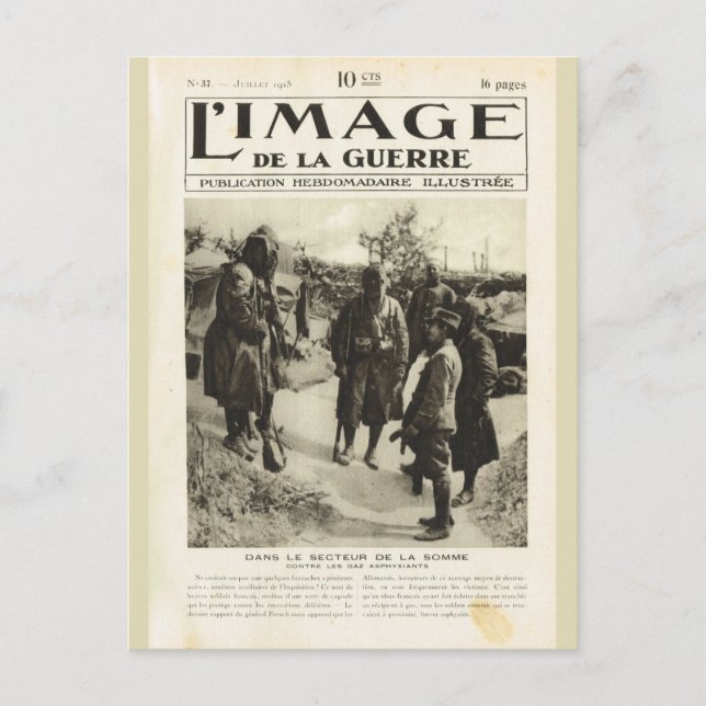 Postal Primera Guerra Mundial, soldados en el Somme (Anverso)