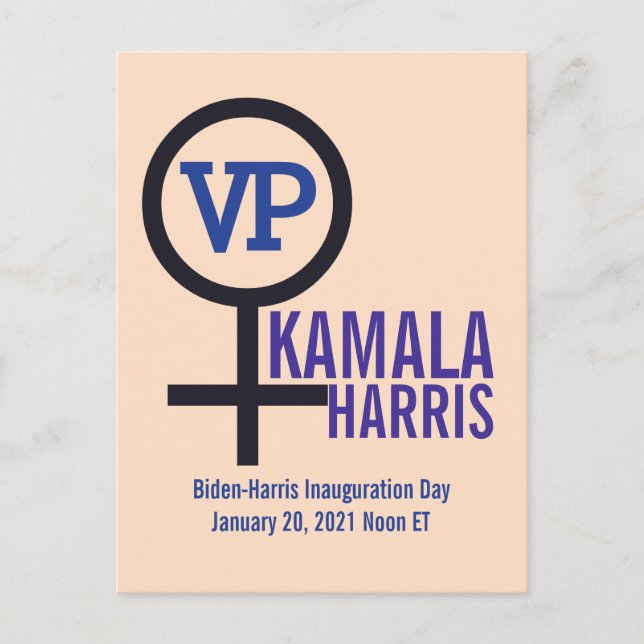 Postal Primera mujer vicepresidenta Kamala Harris VP (Anverso)