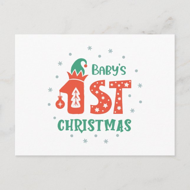 Postal Primera Navidad de bebé  (Anverso)
