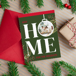 Postal Primera Navidad en la nueva festividad en casa Roj