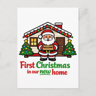 Postal Primera Navidad en Nuestra Casa Nueva Santa 