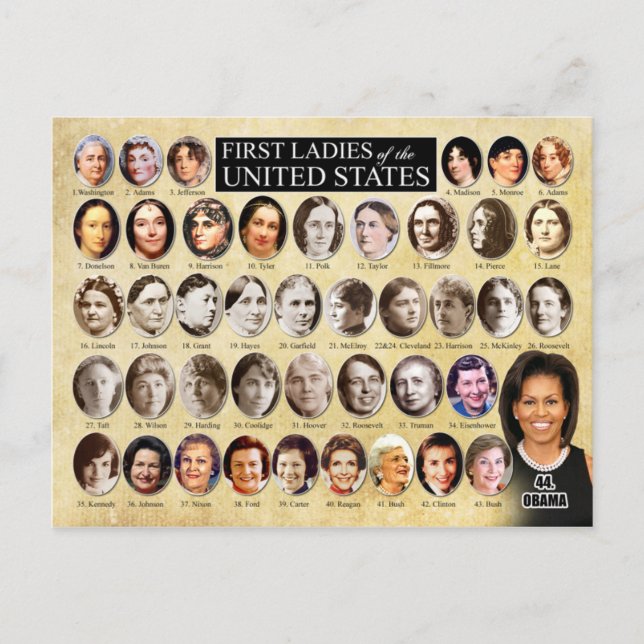 Postal Primeras damas de los Estados Unidos de América (Anverso)