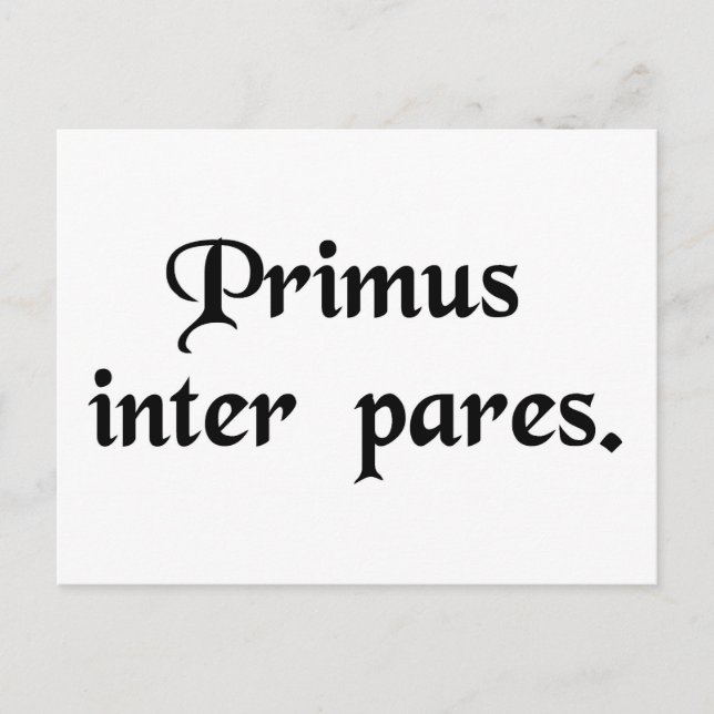 Postal Primero entre iguales. (Anverso)