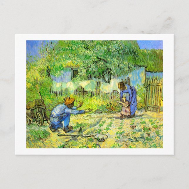 Postal Primeros pasos, 1890 Vincent van Gogh. (Anverso)