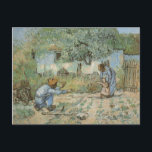 Postal Primeros pasos (después de Millet) Van Gogh Bella<br><div class="desc">First Steps (after Millet), Vincent van Gogh, Saint-Rémy enero de 1890. Óleo sobre lienzo, 72, 4 x 91, 2 cm. Nueva York, Museo Metropolitano de Arte F 668, JH 1883 Vincent Willem van Gogh (30 de marzo de 1853 a 29 de julio de 1890) fue un artista Post-impresionista holandés. Algunas...</div>