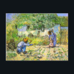 Postal Primeros pasos (después de Millet) Van Gogh Bella<br><div class="desc">First Steps (after Millet), Vincent van Gogh, Saint-Rémy enero de 1890. Óleo sobre lienzo, 72, 4 x 91, 2 cm. Nueva York, Museo Metropolitano de Arte F 668, JH 1883 Vincent Willem van Gogh (30 de marzo de 1853 a 29 de julio de 1890) fue un artista Post-impresionista holandés. Algunas...</div>