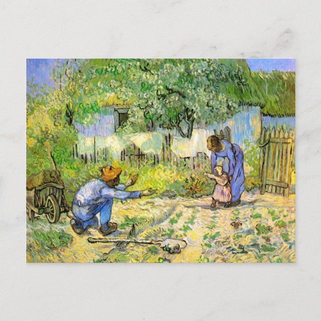 Postal Primeros pasos (después de Millet) Van Gogh Bella  (Anverso)
