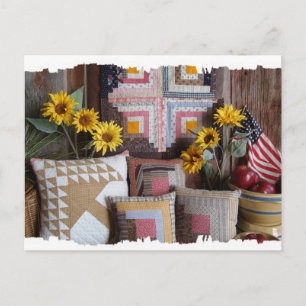 Postal Primitiva Americana Antique Quilt Postcard