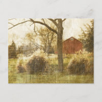 Primitive Country Tree Farm Red Cabin in the woods