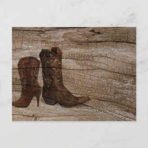 Postal Primitive Grano de madera para el país occidental 