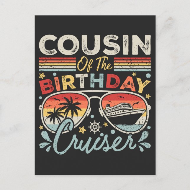 Postal Primo de la Vacación del Crucero de Cumpleaños (Anverso)
