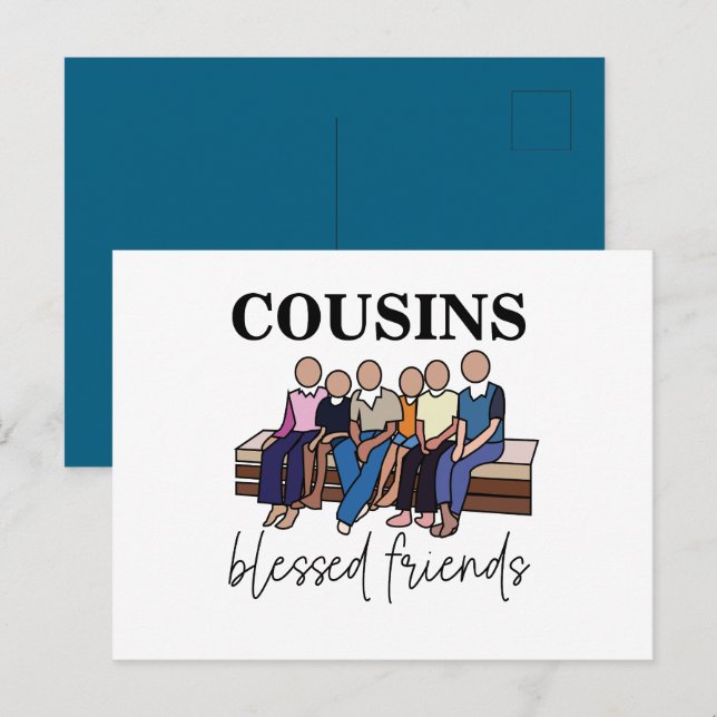 Postal Primos Benditos Amigos Reunión Familiar (Anverso / Reverso)