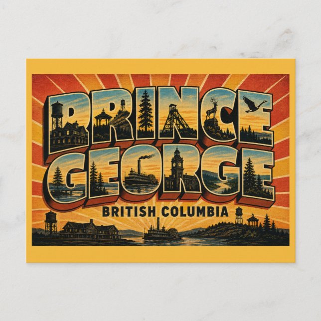 Postal Prince George BC Capital del Norte (Anverso)