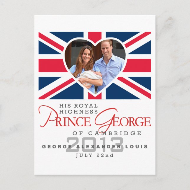 Postal Prince George - William & Kate (Anverso)