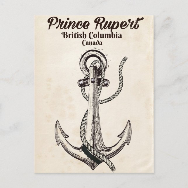 Postal Prince Rupert, poster Náutico de Columbia Británic (Anverso)