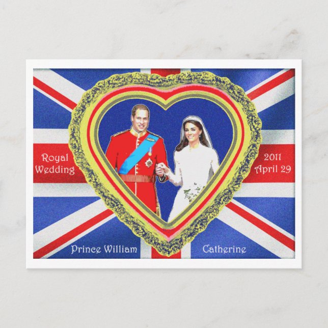 Postal Prince William and Catherine Royal Boda (Anverso)