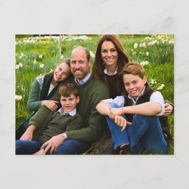 Postal Prince William and family Dec 2025 stylized (Anverso)