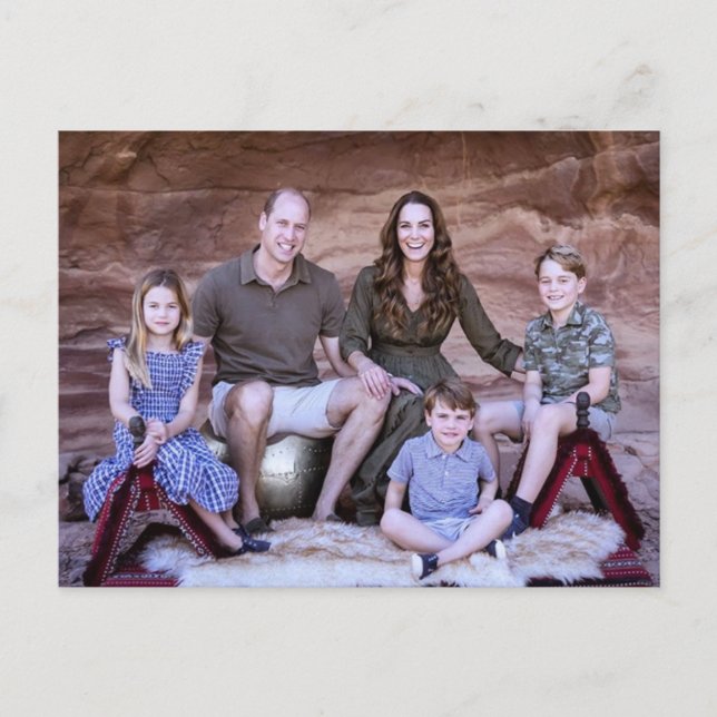 Postal Prince William y familia Dec 2021 estilizado (Anverso)