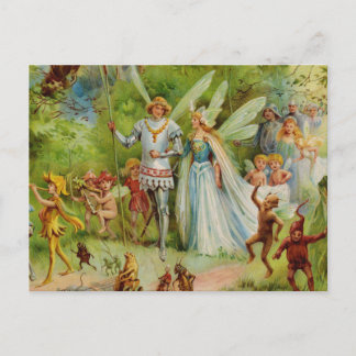 Postal Prince y Thumbelina en la Madera Mágica
