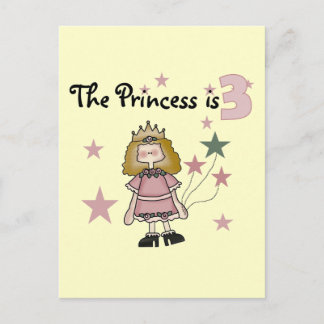 Postal Princesa 3 camisetas de cumpleaños y regalos