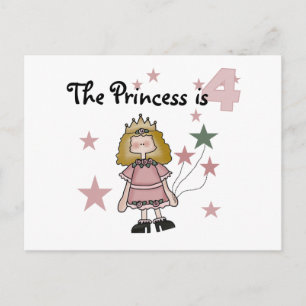 Postal Princesa 4 camisetas de cumpleaños y regalos