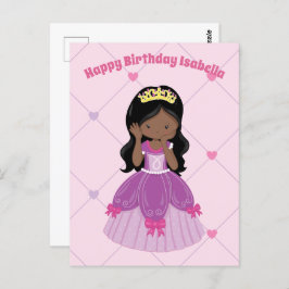 Postal Princesa Afroamericana Cumpleaños Personalizado