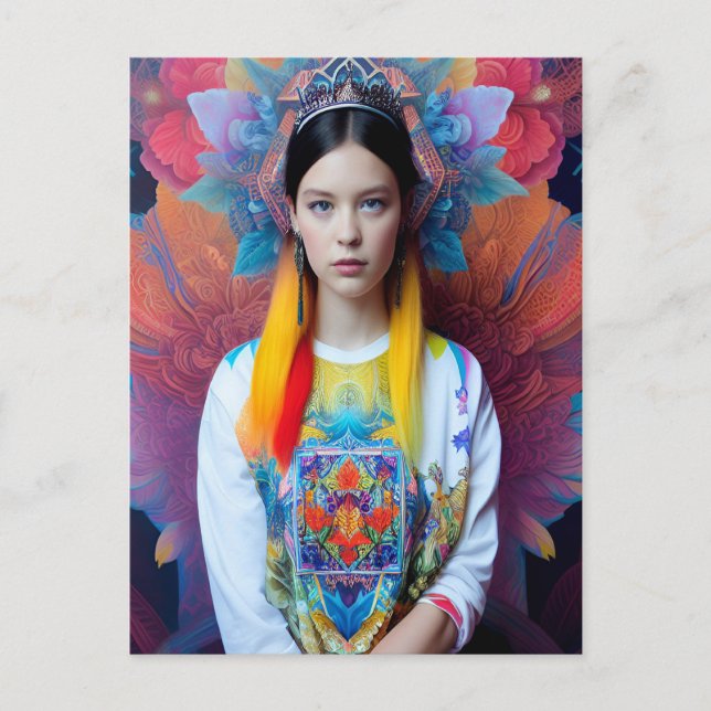 Postal Princesa con suéter blanco (Anverso)