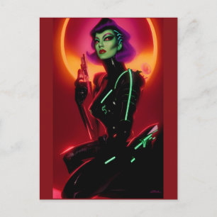 Postal Princesa Cybrella en el Baile Cyberpunk