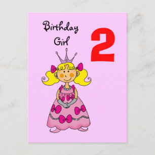 Postal princesa de 2 años (pelo rubio)