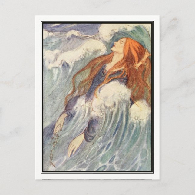 Postal Princesa de Art Nouveau por Florence Harrison (Anverso)