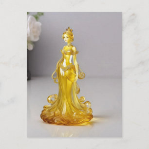 Postal Princesa de cristal con vestido amarillo