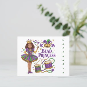Postal Princesa de cuentas de texto personalizada - Mardi