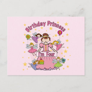 Postal Princesa de cumpleaños soy Cuatro camisetas y rega