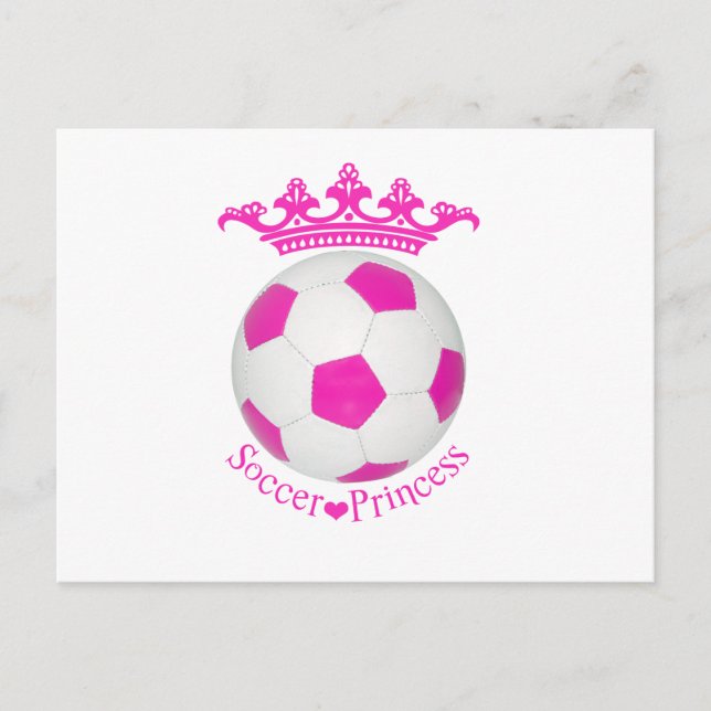 Postal Princesa de fútbol, bola de fútbol rosa (Anverso)