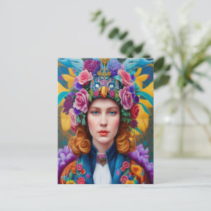 Postal Princesa de pelo rizado 
