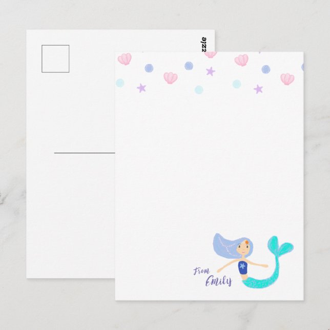 Postal Princesa de sirena de pastoreo (Anverso / Reverso)