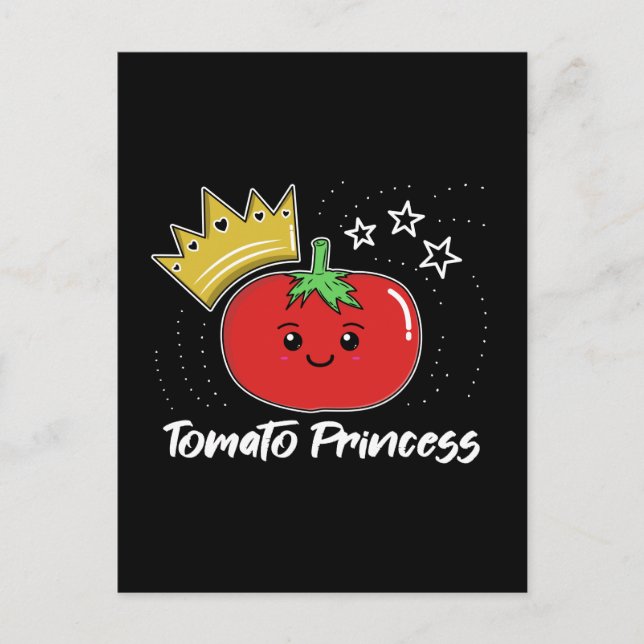 Postal Princesa de Tomate - Camiseta de Tomate Kawaii (Anverso)