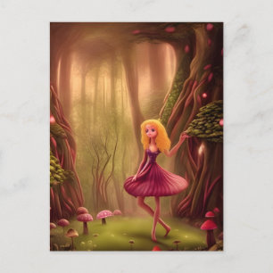 Postal Princesa de un bosque de champiñones