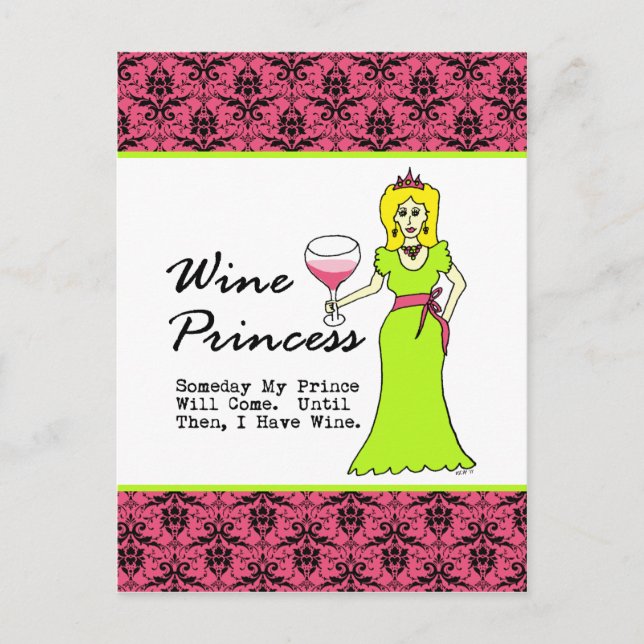 Postal Princesa De Vino "Algún Día Mi Príncipe Vendrá..." (Anverso)