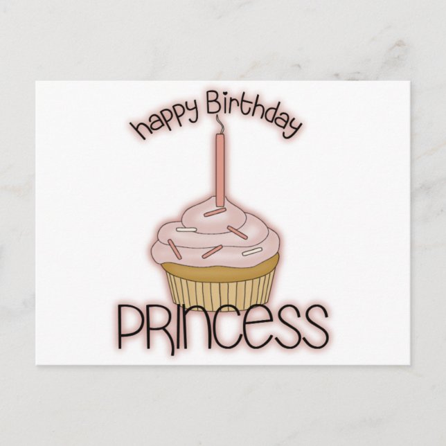 Postal Princesa del feliz cumpleaños (Anverso)