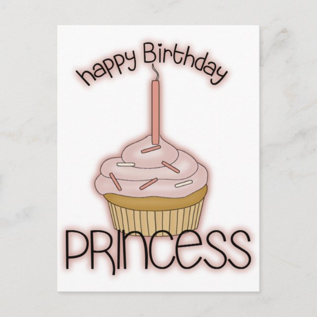 Postal Princesa del feliz cumpleaños (Anverso)