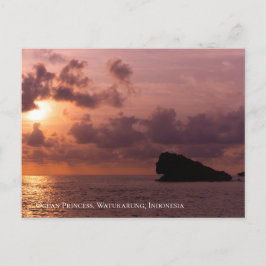 Postal Princesa del Océano Roca Atardecer Cielo Crepúscul