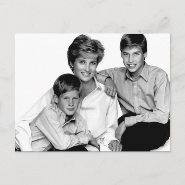 Postal Princesa Diana e hijos (Anverso)
