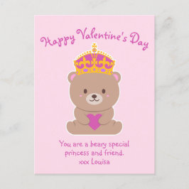 Postal Princesa especial del Beary Real Rosa Cute Kawaii